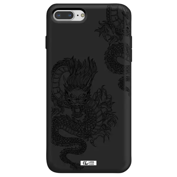 Dragon Line Art Apple iPhone 8 plus Silicone black Case