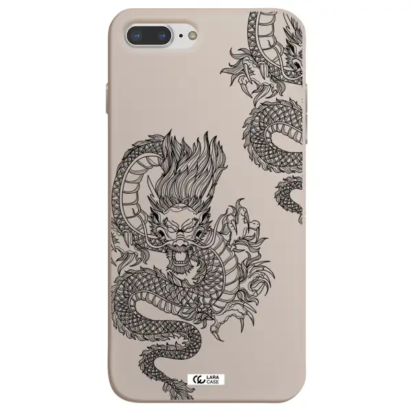 Dragon Line Art Apple iPhone 8 plus Silicone Stone Case