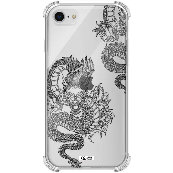 Dragon Line Art Apple iPhone se 2020 Clear PC Case