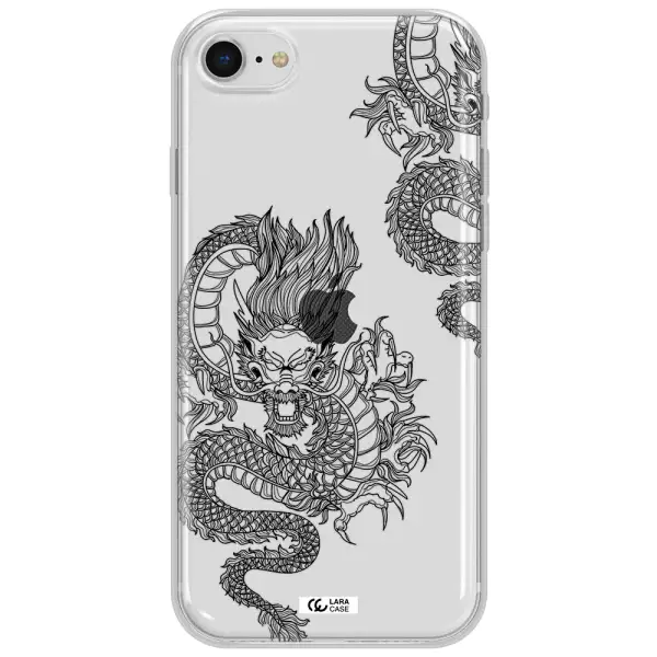Dragon Line Art Apple Iphone Se 2020 Clear Tpu Case