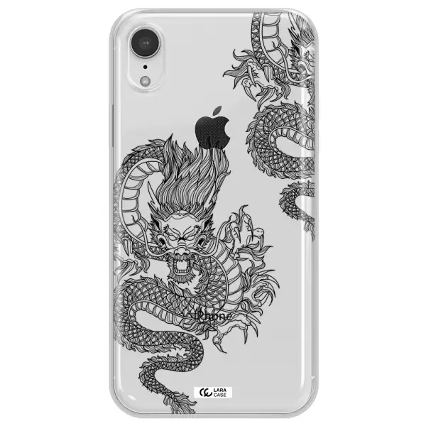 Dragon Line Art Apple iPhone XR Clear TPU Case