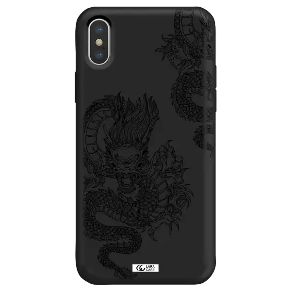 Dragon Line Art Apple iPhone XS max Silicone black Case