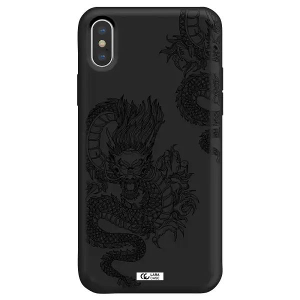 Dragon Line Art Apple iPhone XS Silicone black Case