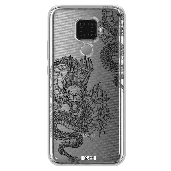 Dragon Line Art Huawei Mate 30 Lite Clear TPU Case