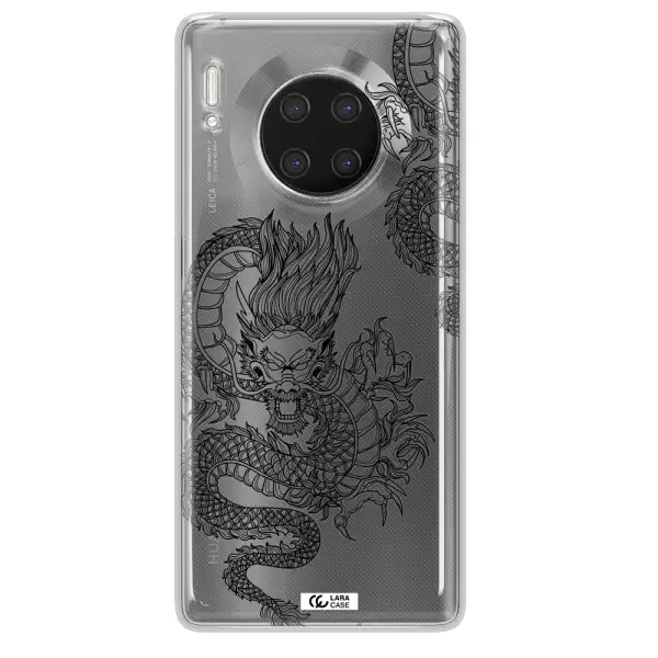 Dragon Line Art Huawei Mate 30 Pro Clear TPU Case