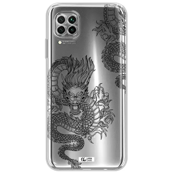 Dragon Line Art Huawei Nova 7I Clear Tpu Case