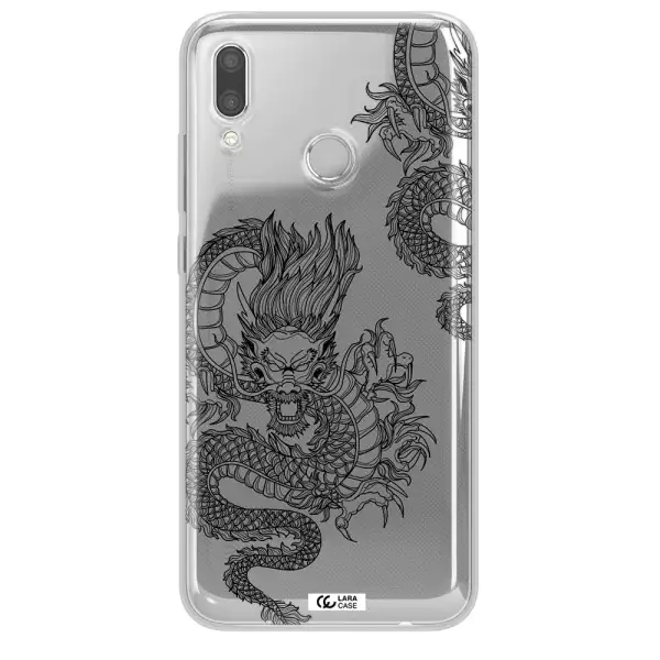 Dragon Line Art Huawei P Smart 2019 Clear TPU Case