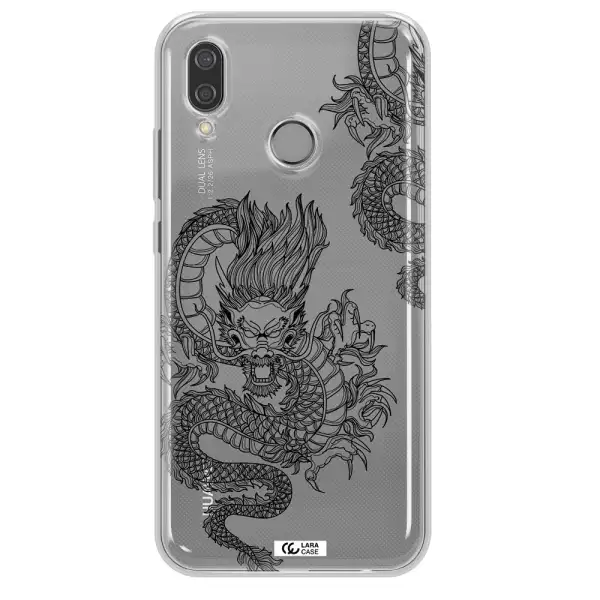 Dragon Line Art Huawei P20 Lite Clear TPU Case