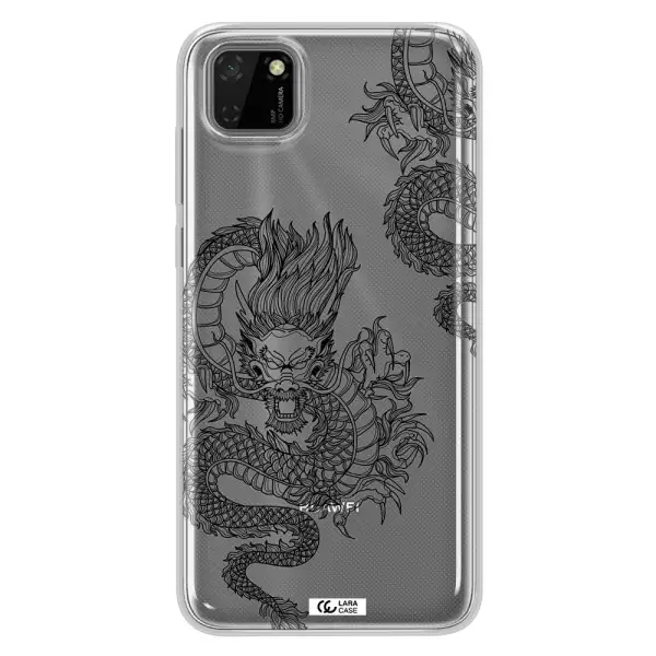 Dragon Line Art Huawei Y5P Clear TPU Case