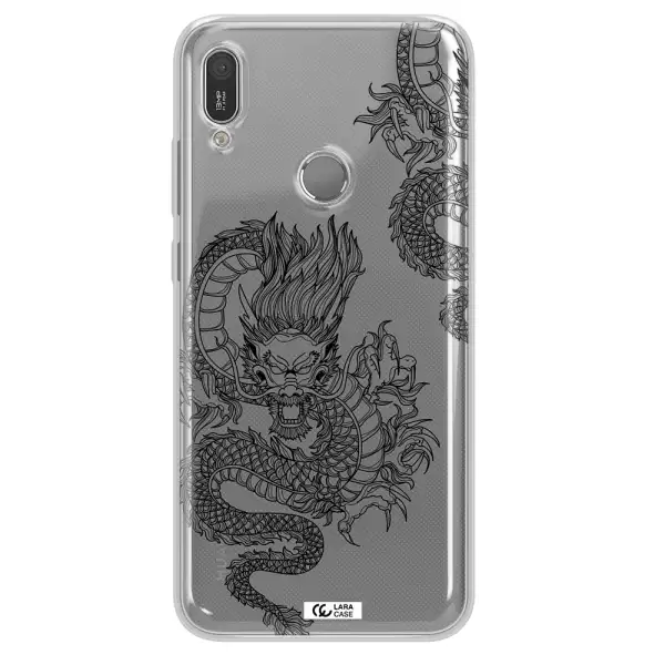 Dragon Line Art Huawei Y6 2019 Clear TPU Case