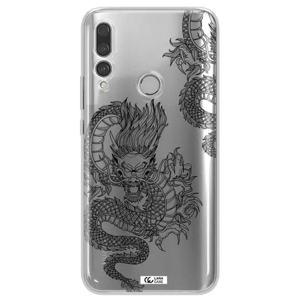 Dragon Line Art Huawei Y9 Prime 2019 Clear TPU Case
