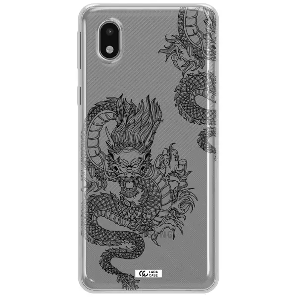 Dragon Line Art Samsung A01 Core Clear Tpu Case