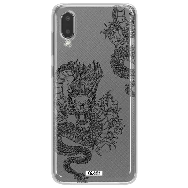 Dragon Line Art Samsung A02 Clear TPU Case