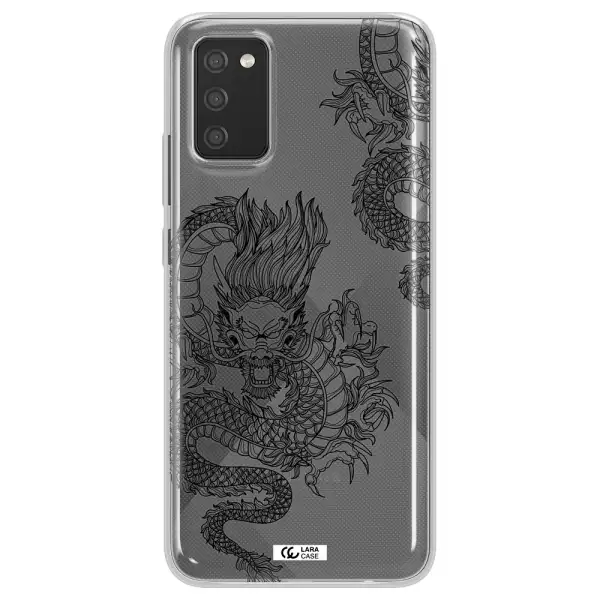 Dragon Line Art Samsung A02S Clear TPU Case