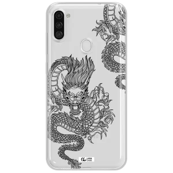 Dragon Line Art Samsung A11 Clear TPU Case