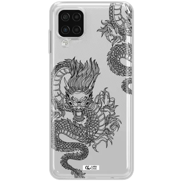 Dragon Line Art Samsung A12 4g Clear TPU Case