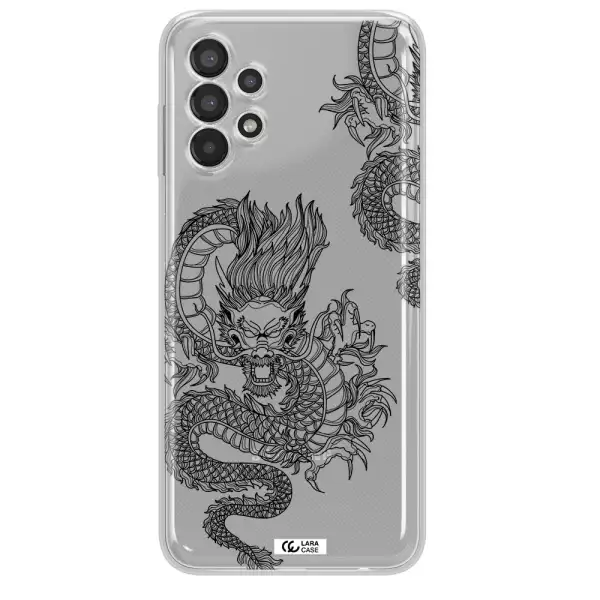 Dragon Line Art Samsung A13 Clear TPU Case