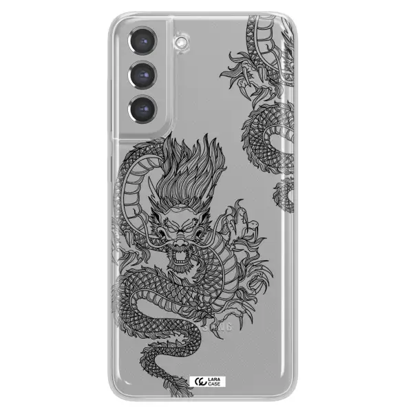 Dragon Line Art Samsung A21 Fe Clear TPU Case