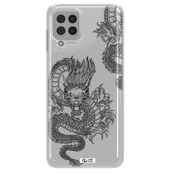 Dragon Line Art Samsung A22 4g Clear TPU Case