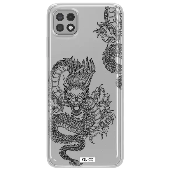 Dragon Line Art Samsung A22 5g Clear TPU Case