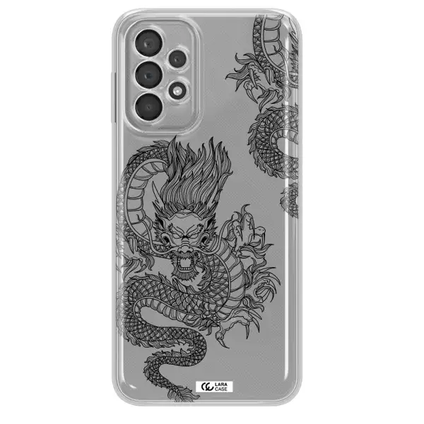Dragon Line Art Samsung A23 5G Clear Tpu Case