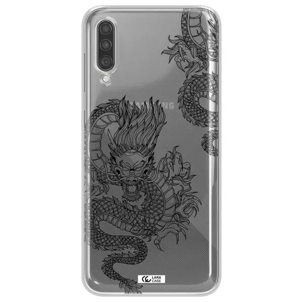 Dragon Line Art Samsung A30S Clear TPU Case