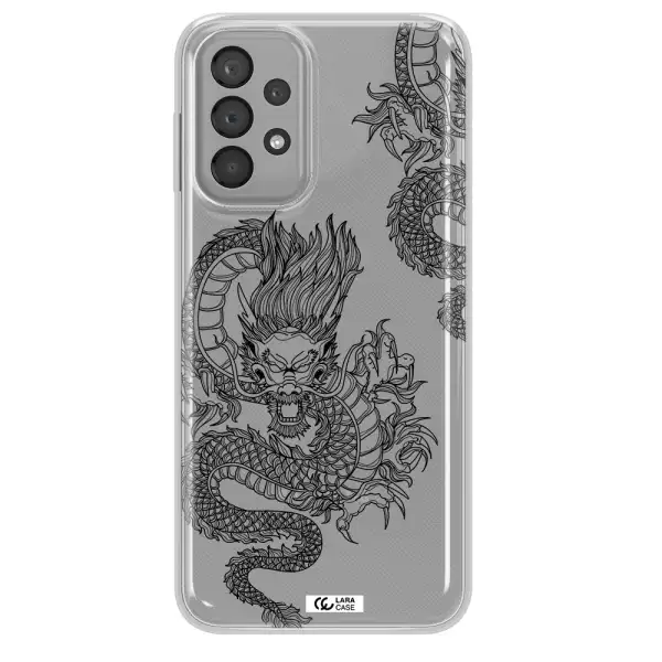 Dragon Line Art Samsung A33 Clear TPU Case