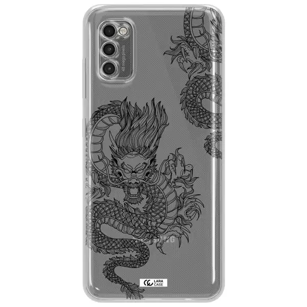 Dragon Line Art Samsung A41 Clear Tpu Case
