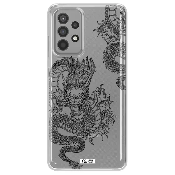 Dragon Line Art Samsung A52 Clear TPU Case