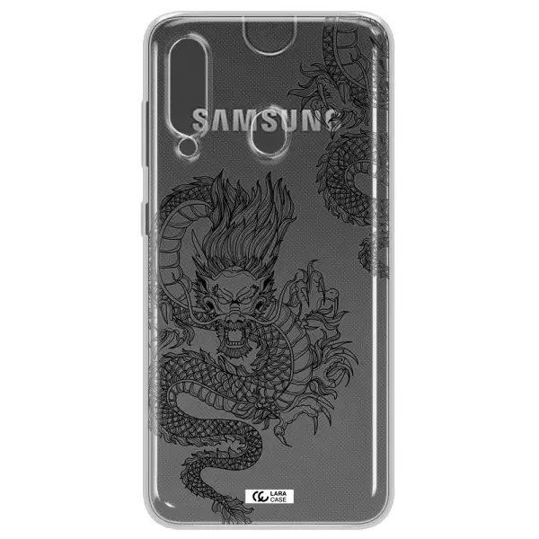 Dragon Line Art Samsung A60 Clear TPU Case