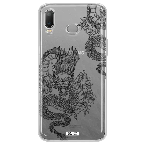Dragon Line Art Samsung A6S Clear TPU Case