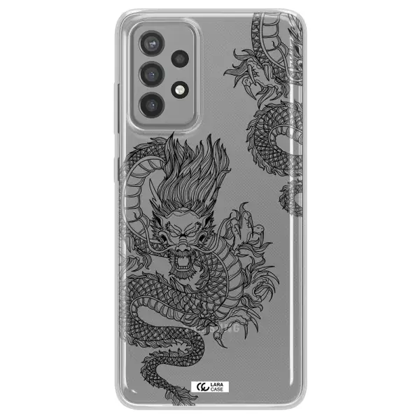 Dragon Line Art Samsung A72 Clear TPU Case