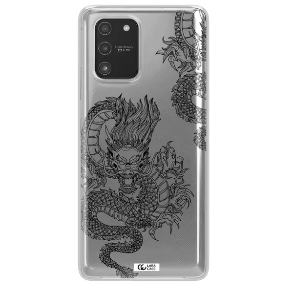Dragon Line Art Samsung A91 Clear TPU Case