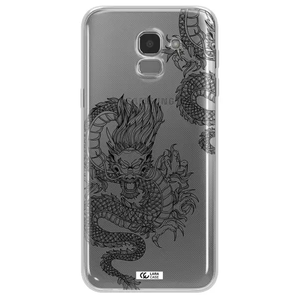 Dragon Line Art Samsung J6 Clear TPU Case