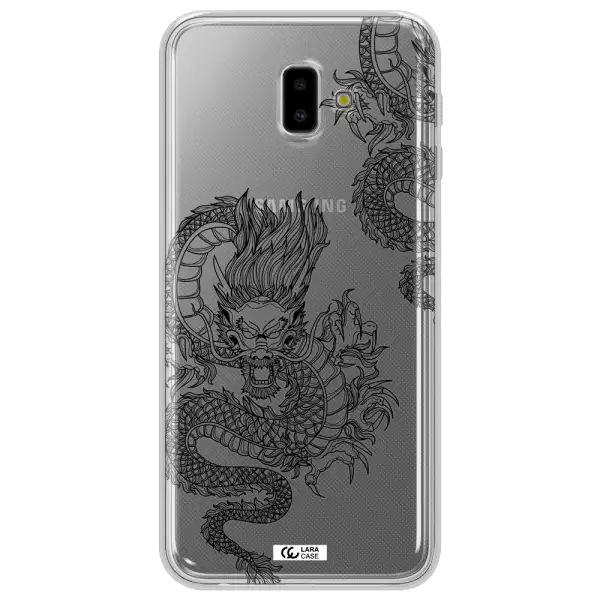 Dragon Line Art Samsung J6 Plus Clear TPU Case