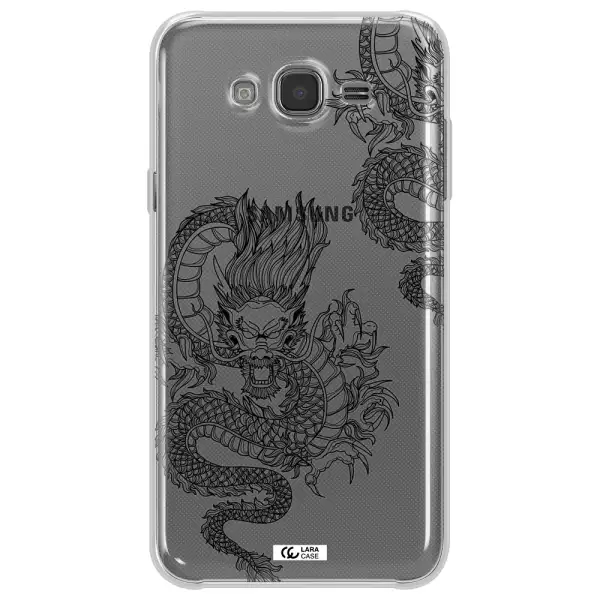 Dragon Line Art Samsung J7 Clear TPU Case