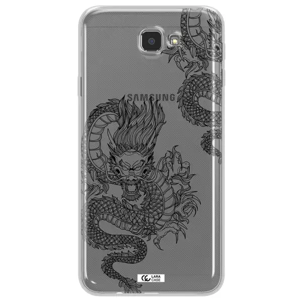 Dragon Line Art Samsung J7 Prim Clear TPU Case