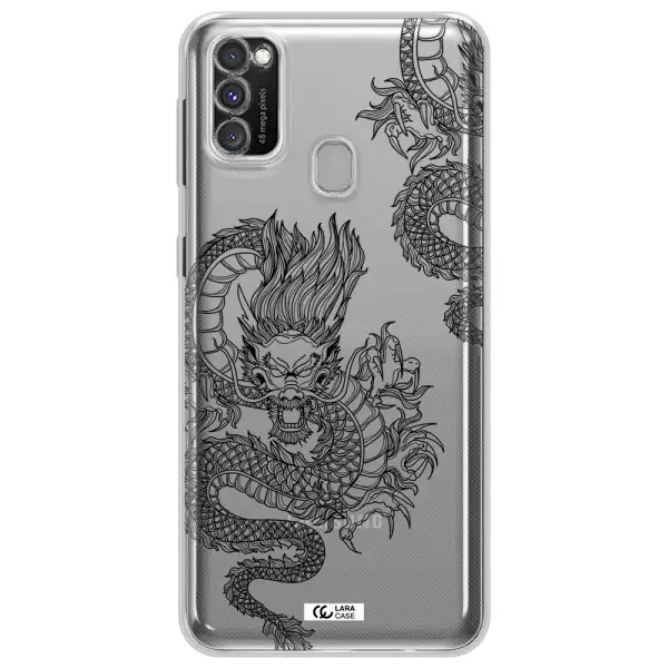 Dragon Line Art Samsung M30S Clear TPU Case