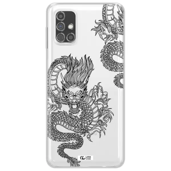 Dragon Line Art Samsung M31S Clear TPU Case