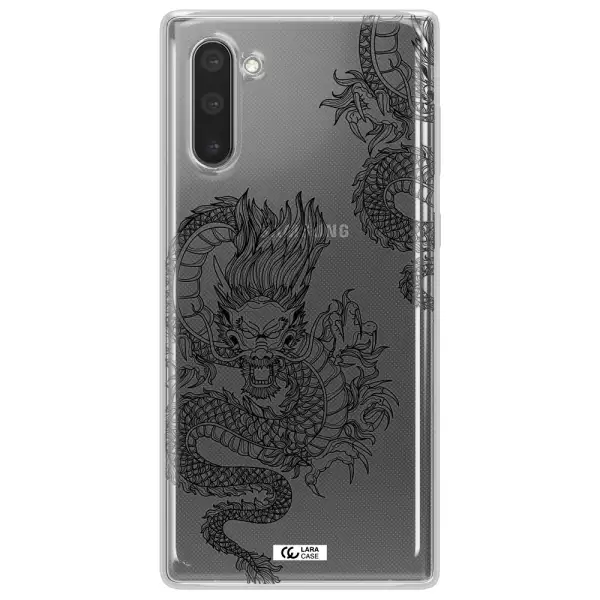 Dragon Line Art Samsung Note 10 Clear TPU Case