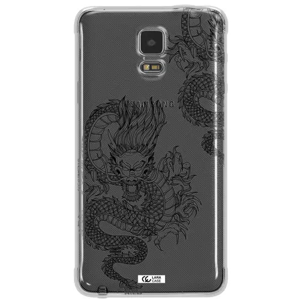 Dragon Line Art Samsung Note 4 Clear TPU Case