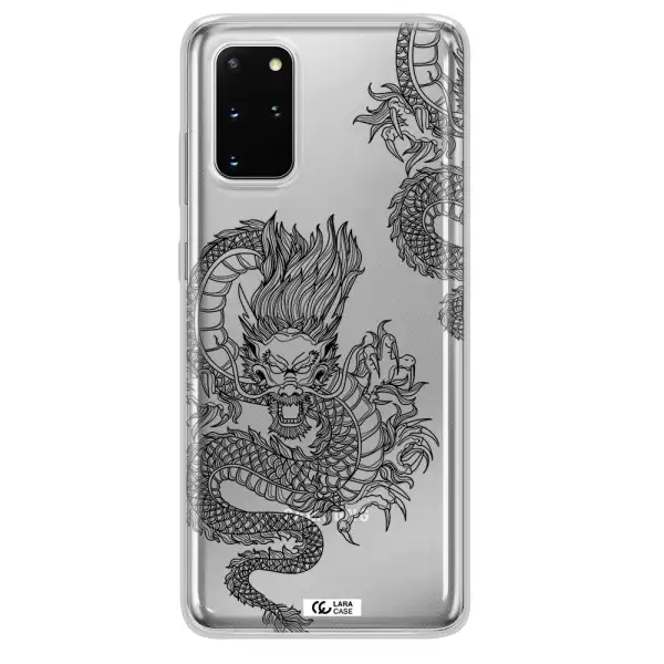 Dragon Line Art Samsung S 20 Plus Clear TPU Case