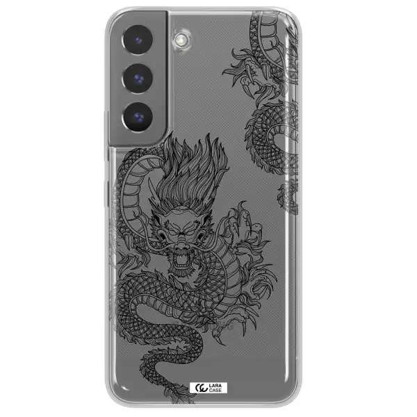 Dragon Line Art Samsung S 22 Plus Clear TPU Case