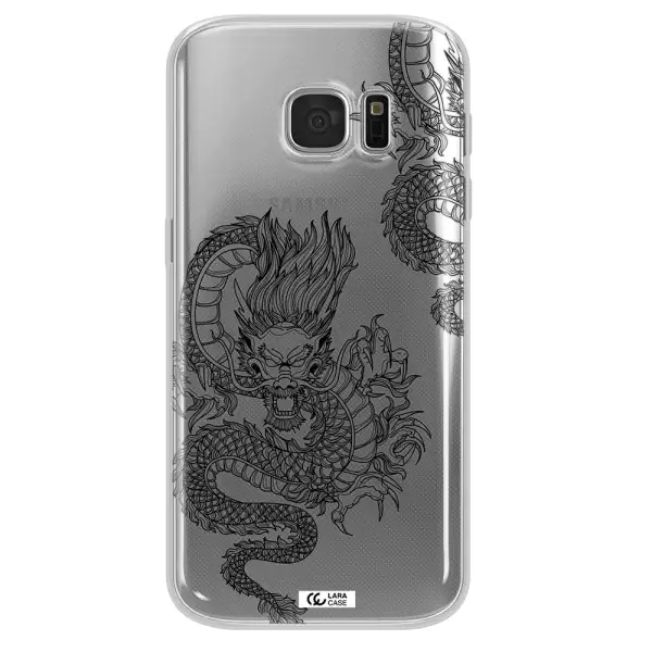 Dragon Line Art Samsung S 7 Clear TPU Case