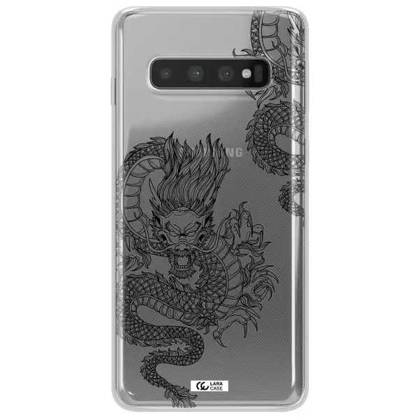 Dragon Line Art Samsung S10 Clear TPU Case