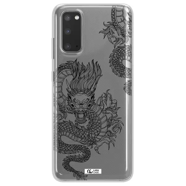 Dragon Line Art Samsung S20 Clear TPU Case