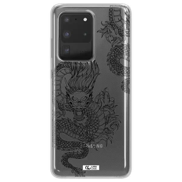 Dragon Line Art Samsung S20 Ultra Clear TPU Case