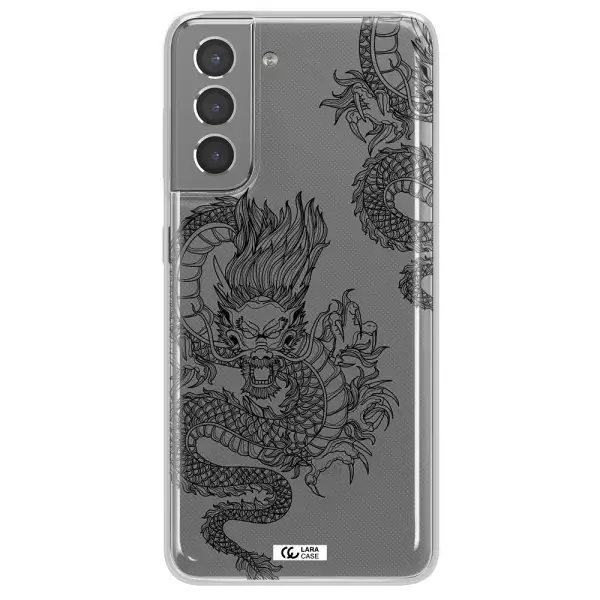 Dragon Line Art Samsung S21 Clear TPU Case