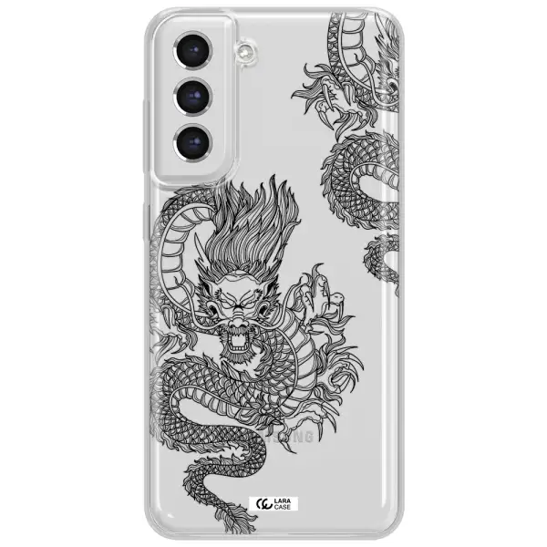 Dragon Line Art Samsung S21 Fe Clear Tpu Case