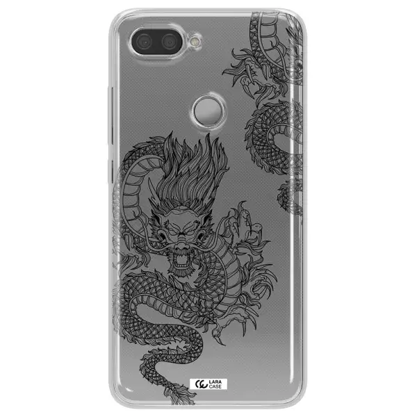 Dragon Line Art Xiaomi Mi 8 Lite Clear TPU Case